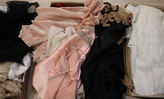 Suitcase of silk and satin lingerie